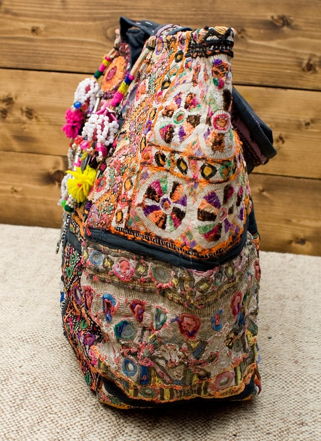 【一点物・アンティーク】アフガニトートバッグ-Lサイズ 4 - 横はこの様になっています