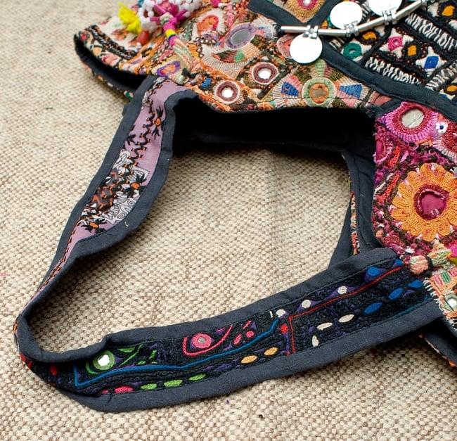 【一点物・アンティーク】アフガニトートバッグ-Lサイズ 8 - 持ち手はこの様になっています