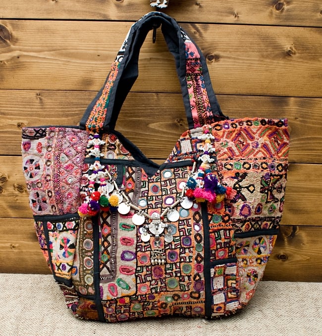 【一点物・アンティーク】アフガニトートバッグ-Lサイズ 2 - 正面から撮影しました