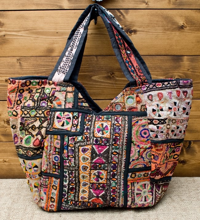 【一点物・アンティーク】アフガニトートバッグ-Lサイズ 3 - 裏側はこの様になっています