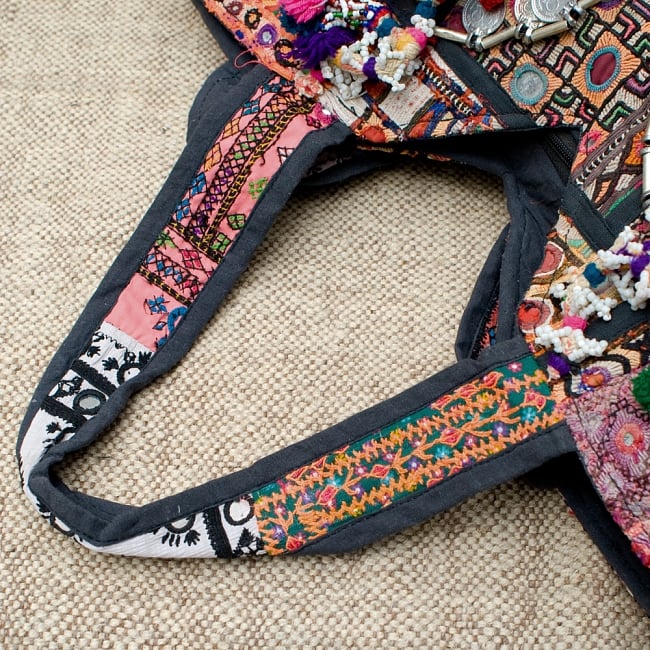 【一点物・アンティーク】アフガニトートバッグ-Lサイズ 8 - 持ち手はこの様になっています