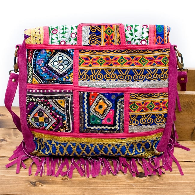 【一点物】アフガニショルダーバッグ-Lサイズ 3 - 裏側はこの様になっています