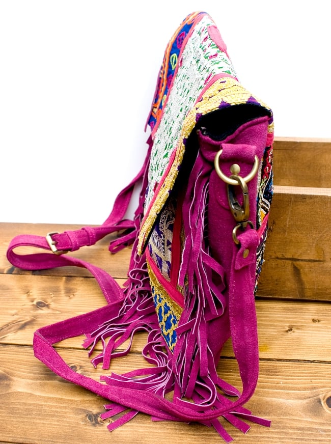 【一点物】アフガニショルダーバッグ-Lサイズ 4 - サイドはこのようになっています