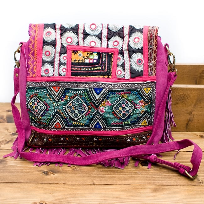 【一点物】アフガニショルダーバッグ-Lサイズ 3 - 裏側はこの様になっています