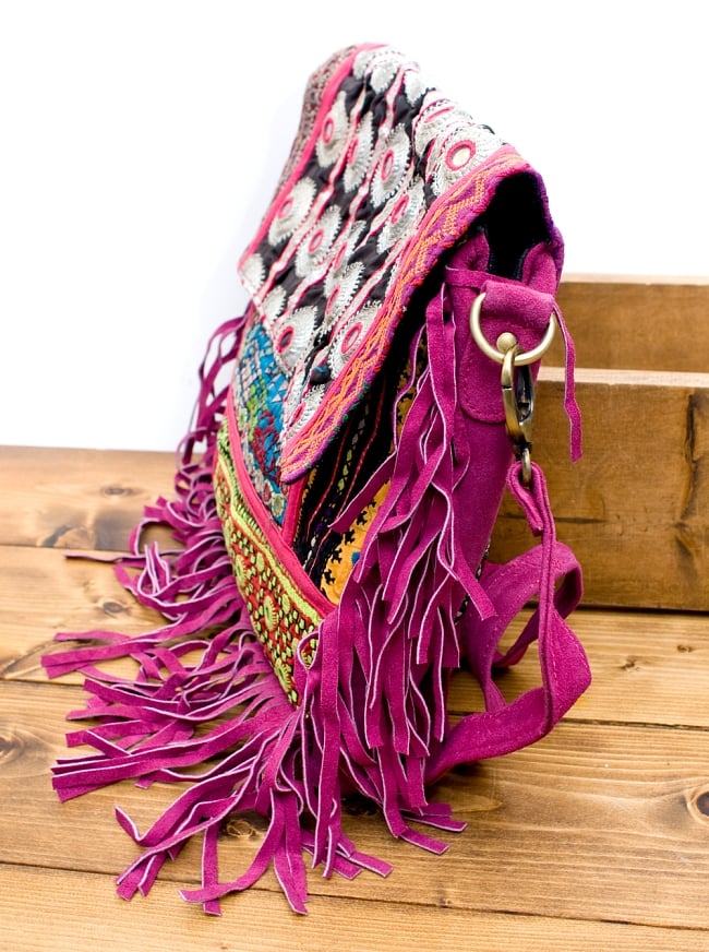 【一点物】アフガニショルダーバッグ-Lサイズ 4 - サイドはこのようになっています