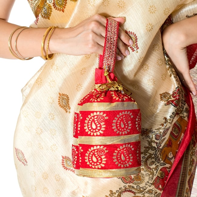 きらきらペイズリーのミニバッグ - ピンク 13 - 色違い商品です。ぴったり合ってとても可愛いですね＾＾