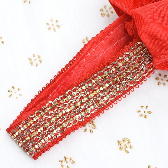 きらきらペイズリーのミニバッグ - レッド 6 - 持ち手がゴージャスで可愛いです^^