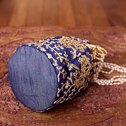 インドのきらきらミニバッグ・サリー等へオススメの巾着　ゴールド刺繍系 - サブ5