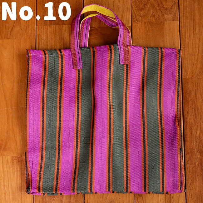 大容量！インドのカラフルマーケットバッグ-Mサイズ 15 - 選択10