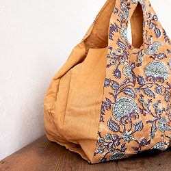 重いものもらくらく！ インドの木版染め　ころんとエコバッグ - サブ3