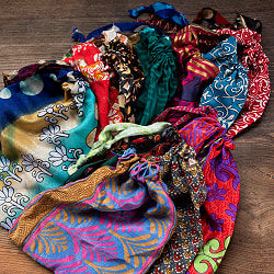 【アソートカラー10枚セット】【約12cm×約18cm】リサイクルサリーのミニ巾着Lサイズ - サブ5