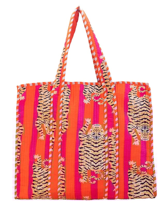インドのトラ！ タイガープリントのコットンバッグの選択用写真