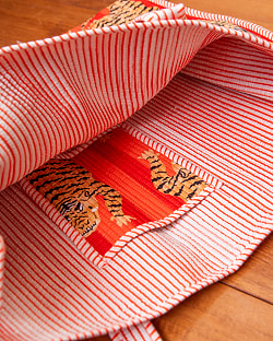 インドのトラ！ タイガープリントのコットンバッグ - サブ4