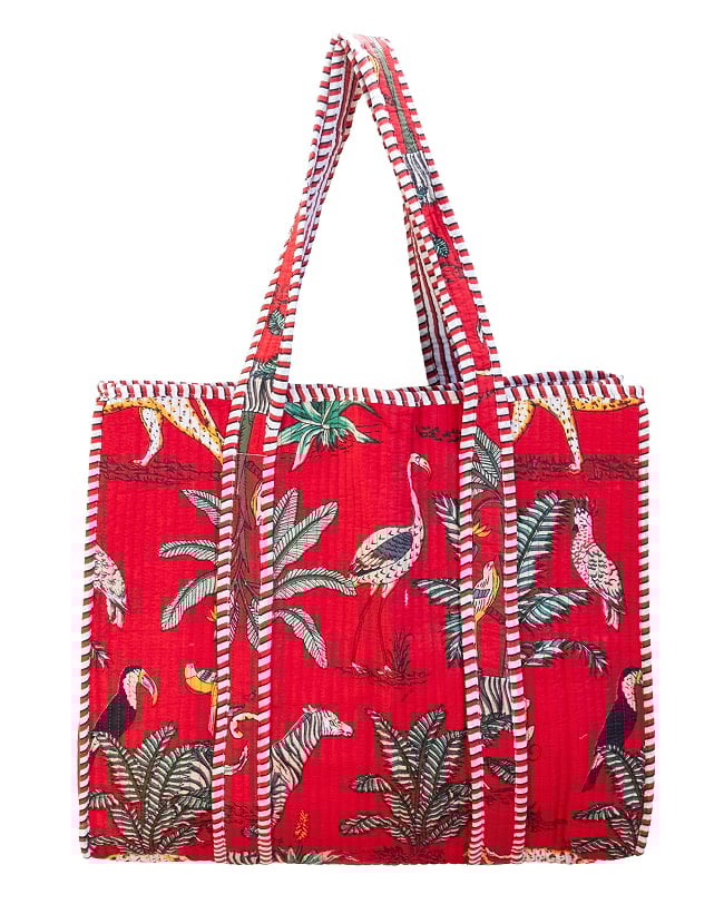 インドの動物！ジャングルプリントのコットンバッグの選択用写真