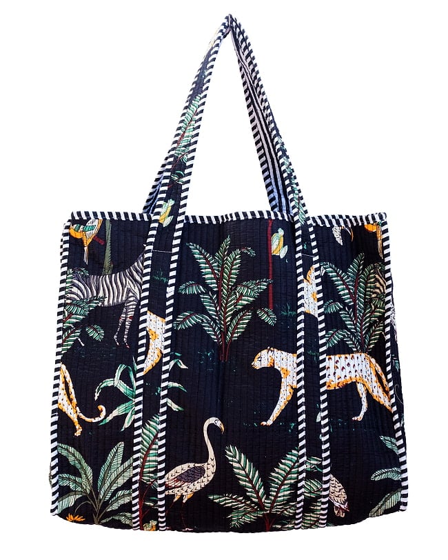 インドの動物！ジャングルプリントのコットンバッグの選択用写真