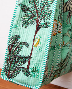 インドの動物！ジャングルプリントのコットンバッグ - サブ5