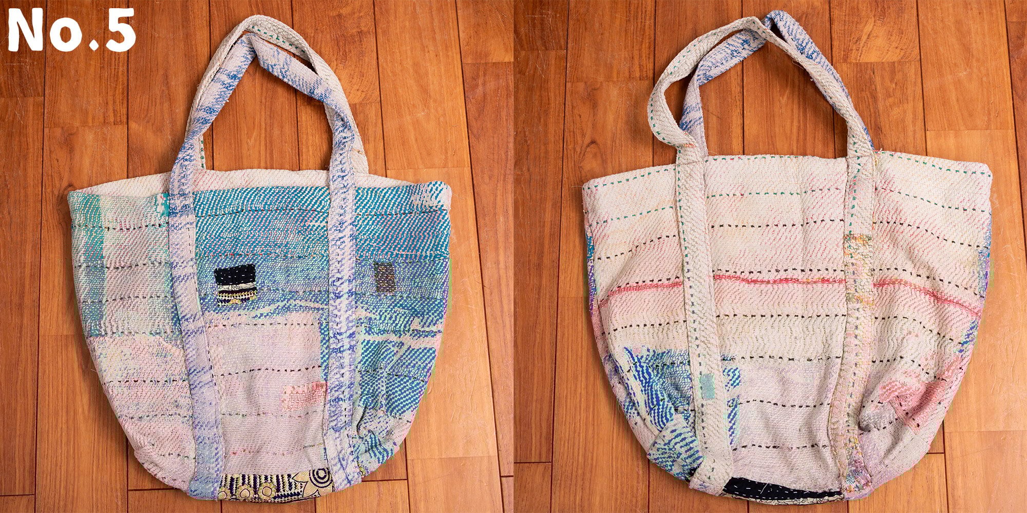 世界にひとつ ビンテージカンタのトートバッグ5枚目の下部説明写真です