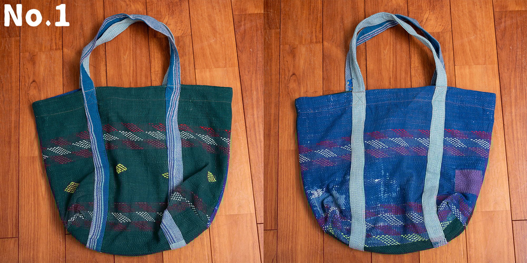 世界にひとつ ビンテージカンタのトートバッグ1枚目の下部説明写真です