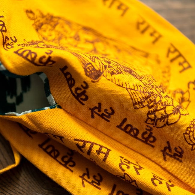 クリシュナのマーラ（数珠）バッグ 7 - コットン製でしっかりと縫われています。