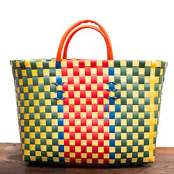 【Sサイズ】しっかり丈夫なベトナムのマルシェバッグ-35cm×26cm - サブ3