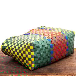 【Sサイズ】しっかり丈夫なベトナムのマルシェバッグ-35cm×26cm - サブ5