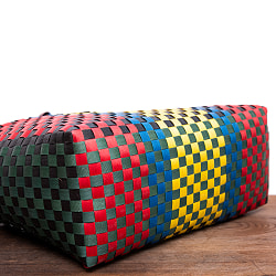 【Lサイズ】しっかり丈夫なベトナムのマルシェバッグ-48cm×31cm - サブ5