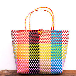 【Sサイズ】しっかり丈夫なベトナムのマルシェショルダーバッグ-33cm×32cm - サブ3