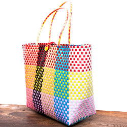 【Sサイズ】しっかり丈夫なベトナムのマルシェショルダーバッグ-33cm×32cm - サブ4