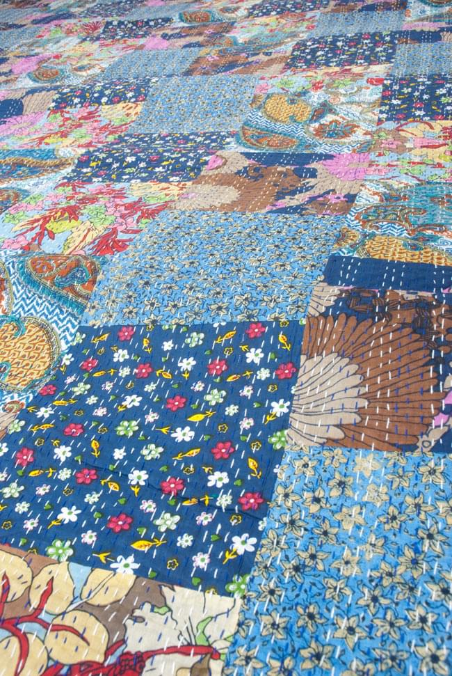 金糸が美しいラリーキルト カンタ刺繍 刺し子 エスニック ハンドメイド