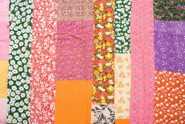 インドのパッチワーク】ラリーキルトの大判マルチクロス【約150cm×約