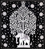 マルチクロス - 象と生命の木【約205cm×約230cm】の商品写真