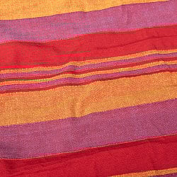 〔260cm×215cm〕カディコットン風マルチクロス - ストライプ柄 赤×オレンジ - サブ2