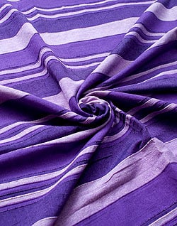 〔260cm×215cm〕カディコットン風マルチクロス - ストライプ柄 紫 - サブ3