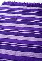 〔260cm×215cm〕カディコットン風マルチクロス - ストライプ柄 紫