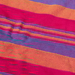 〔260cm×215cm〕カディコットン風マルチクロス - ストライプ柄 紫×オレンジ×ピンク - サブ2