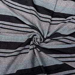 〔260cm×215cm〕カディコットン風マルチクロス - ストライプ柄 ブラック - サブ3