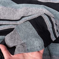 〔260cm×215cm〕カディコットン風マルチクロス - ストライプ柄 ブラック - サブ5