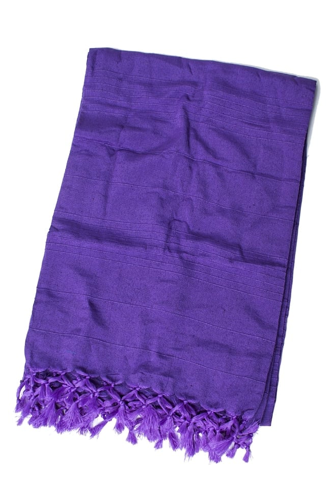 〔235cm×150cm〕カディコットン風マルチクロス - モノカラー パープル 2 - 折りたたむとこのくらいの大きさになります