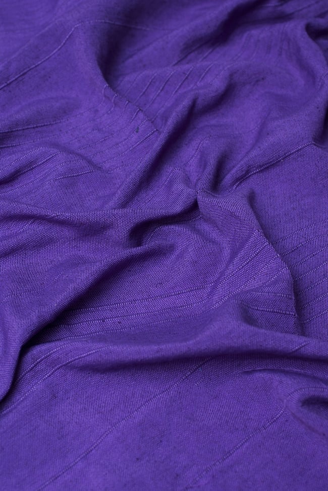 〔235cm×150cm〕カディコットン風マルチクロス - モノカラー パープル 3 - インド現地でつくられています。どこか素朴さを感じる素敵な生地です。