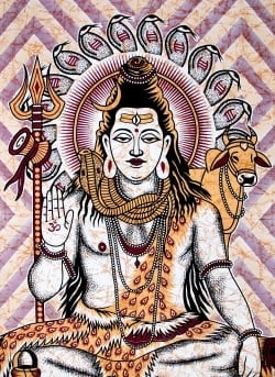 〔各色あり〕マルチクロス - シヴァ神【約223cm×約211cm】 - サブ2