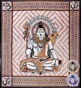 〔各色あり〕マルチクロス - シヴァ神【約223cm×約211cm】