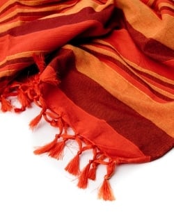 〔260cm×215cm〕カディコットン風マルチクロス - オレンジ系 - サブ4