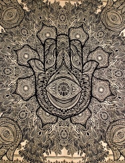 マルチクロス - ファーティマの手 ハムサ ゴールドラメ〔約225cm×約205cm〕 - サブ2