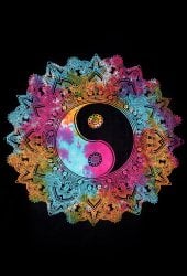 マルチクロス 太極図 タイダイホーリーカラー〔193cm×132cm〕