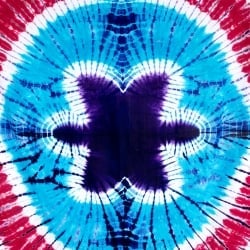 マルチクロス カラフルタイダイ 青×赤×黄×紫系〔218cm×134cm〕 - サブ2