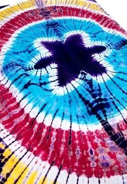 マルチクロス カラフルタイダイ 青×赤×黄×紫系〔218cm×134cm〕 - サブ4