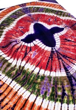 マルチクロス カラフルタイダイ 赤×緑×オレンジ×紫系〔218cm×134cm〕 - サブ4