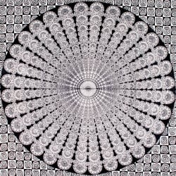 マルチクロス モノトーンマンダラ〔195cm×135cm〕 - サブ2