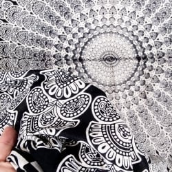 マルチクロス　モノトーンマンダラ〔195cm×135cm〕 - サブ5