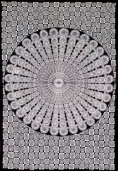マルチクロス モノトーンマンダラ〔195cm×135cm〕